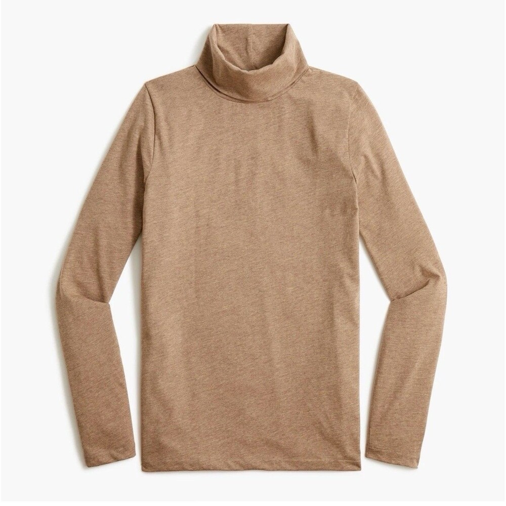 J Crew BB749  NWT Plus Size 3X Classic Tissue Turtleneck in Heather Canyon Brown